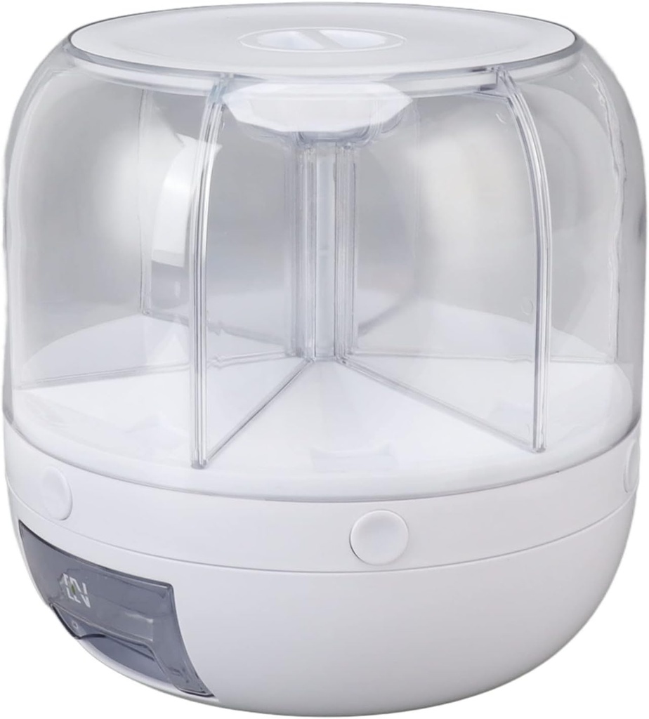 Dry Food Dispenser,13.2Lb 6 Compartment Rotatable Cereal Dispenser for Kitchen, Dispensador de Cereales for Storage Rice, Nuts, Beans, Oatmeal
