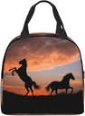 Sunset Horse Lunch Box - Insulated Lunch Bags for Kids Boys Girls Reusable Lunch Tote Bags, Perfect for School/Camping/Hiking/Picnic/Beach/Travel