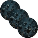 3 Pcs Trivet Pads for Crock Pot Halloween Pumpkin and Wolf 15in Polyester-Cotton Thread Weave Spoon Rest for Cooking and Baking Porta platos para mesa