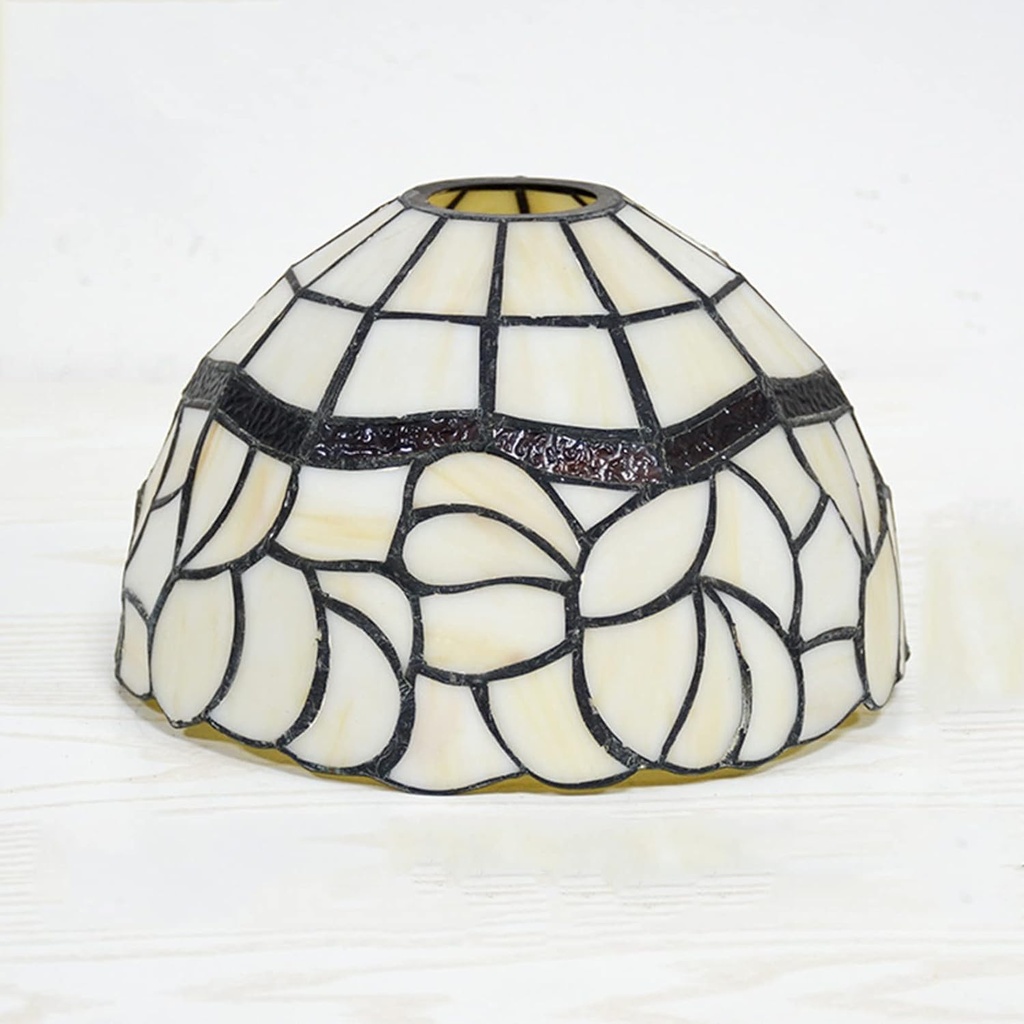Tiffany Lamp Shade Replacement 8 Inch Stained Glass Lily Flowers Lampshade 1-5/8-Inch Fitter Opening Only for Pendant Lamps Wall Light Ceiling Light Chandeliers Floor Lamp Table Lamp