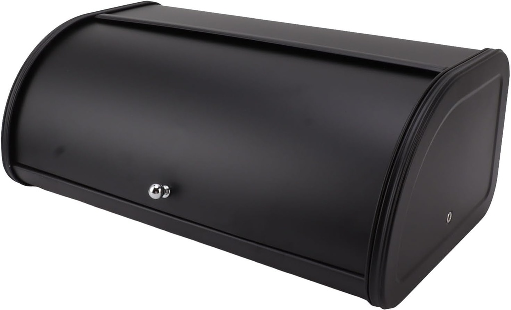 Ymiko Black Frosted Metal Bread Storage Container Keep Freshness Bread Box for Kitchen Countertop Cakes Pastries
