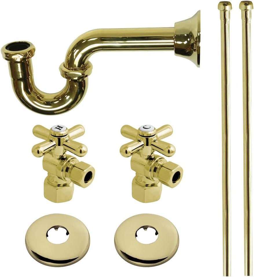 Kingston Brass KPK102P Trimscape Traditional Plumbing Sink Trim Kit with P-Trap in Polished Brass