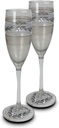 Hand Painted Champagne Flute Set of 2 - Swiss Twilight Collection - Hand Painted Glassware by USA Artists - Unique and Decorative Champagne Glasses, Kitchen Table Décor