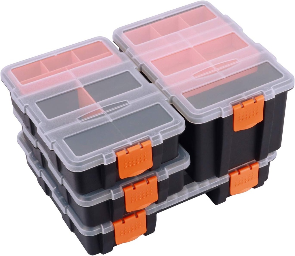 Makitoyo MP009 Hardware & Parts Organizers Versatile and Durable Storage Toolbox, 4PCS Set