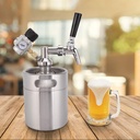 Topyond Mini Stainless Steel Beer Keg Spear Automatic Growler Coffee Barrel Portable Kegerator Beer Dispensing Homebrew Beer Tower for Home Use and Parties
