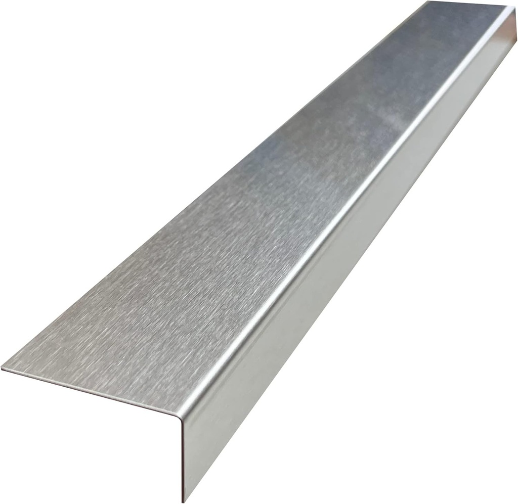 Brushed 304 Stainless Steel Universal Gap Filler Finishing Angle Trim Kit Elements (Outer Finish, 1" x 2" x 36")