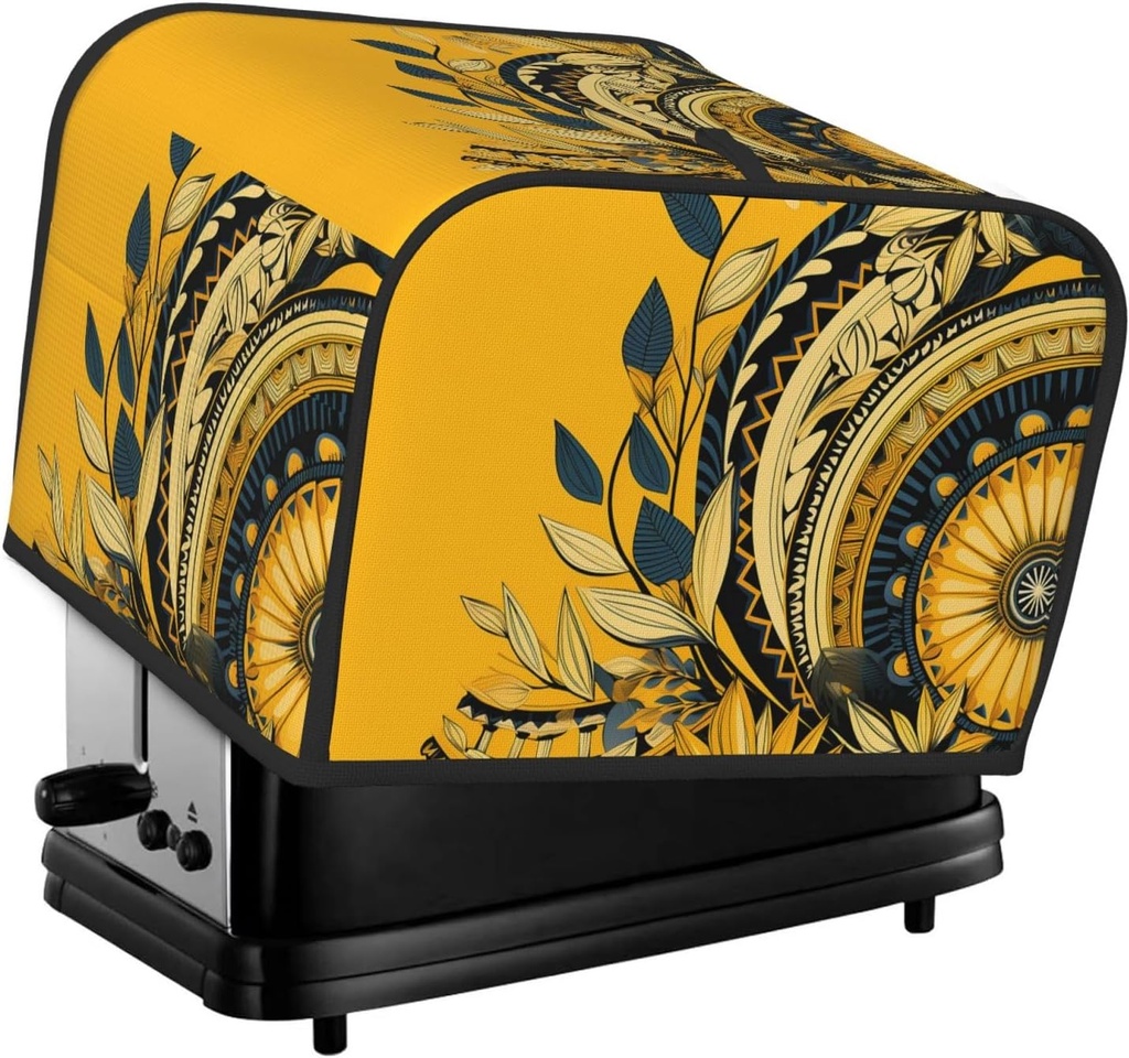 Toaster Cover 2 Slice Appliance Cover Toaster Dust Cover Traditional Pattern Toaster Cover Super Soft Kitchen Small Dust Covers Bread Machine Covers with Pockets 14.4" x 8.3" x 10.6"