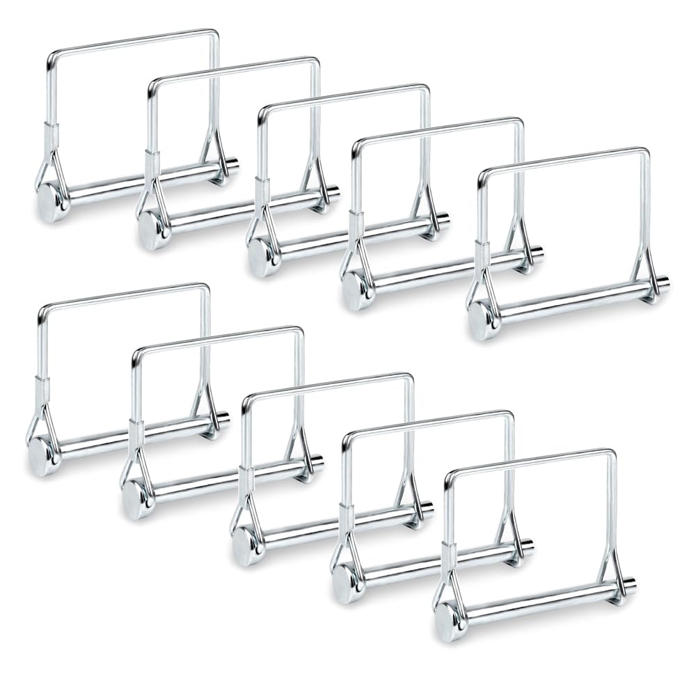 20 PCS Square Pto Pin Shaft Locking Pin 1/4 pin Hitch pin Wire Lock Pin Safety Coupler Pin 1/4" x 2-3/4"for PTO,Farm,Lawn,Hitches,and Garden