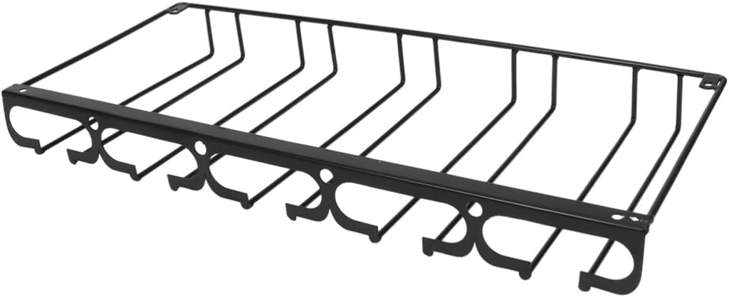 LIFKOME Iron Craft Upside Down Goblet Rack Elegant Wine Glasses Hanger Slot Display Shelf for Home Office Bar and Party Black Wine Cup Holder