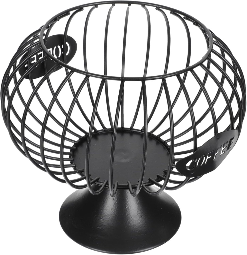 PRETYZOOM Creative Coffee Capsule Storage Basket Large Iron Rack with Fence Base Organizer for Home Office Kitchen and Coffee Bags and Snacks