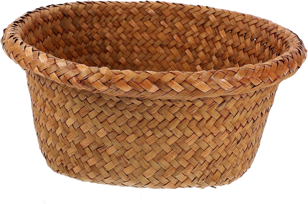 Zerodeko Storage Basket Woven Decorative Bin for Organizing Multi-functional Straw Basket for Kitchen Living Room and Home for Fruits Bread and Snacks