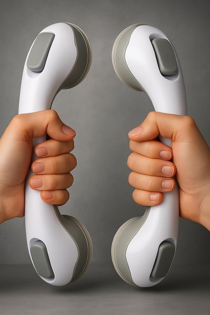 2 Pack Grab Bars for Bathtubs and Showers, Shower Handles for Elderly Seniors bar Safety 500 lbs Walls Handicap Heavy Duty Holder Hooks to Lift Large Tile Glass Suction Cups Tool