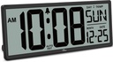 WallarGe 14.5'' Large Digital Wall Clock Battery Operated with Jumbo Numbers, Temperature and Date - Easy to Read and Set, Auto DST