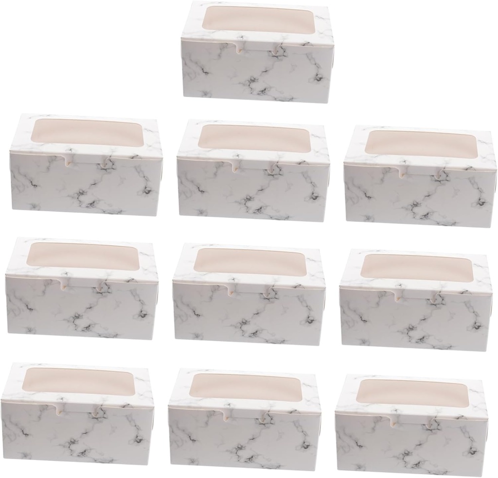 Mikinona 10pcs Cupcake Packing Boxes Sturdy Paper Muffin Containers for Holiday Parties Showers Weddings Efficiently Holds Food-grade Material