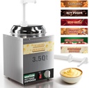 WantJoin 3.5Qt Nacho Cheese Dispenser with Pump - Nacho Cheese Warmer,Stainless Steel Hot Fudge Warmer W/5-Level Temperature Adjustment,Hot Fudge Dispenser for Hot Fudge Cheese Caramel