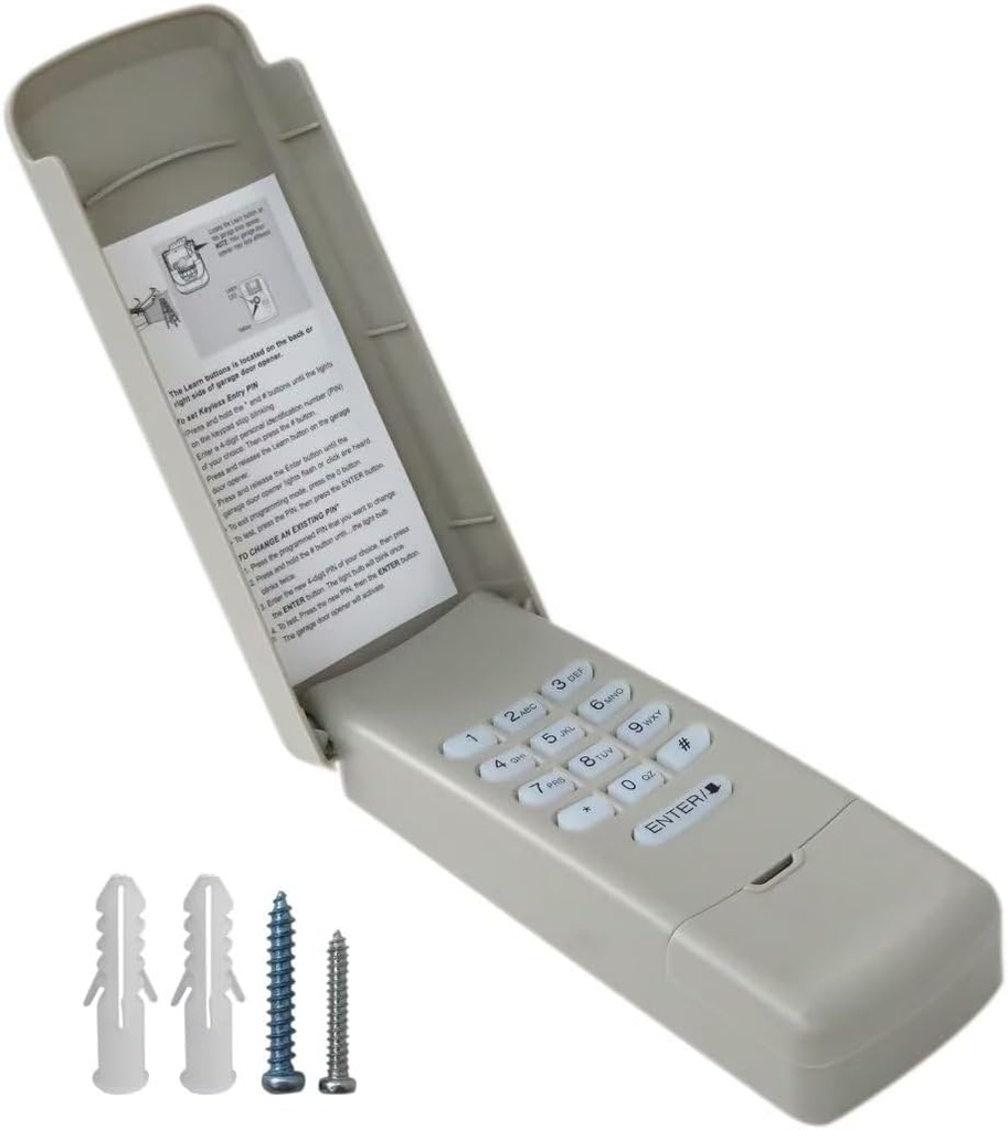 Wireless Garage Door Keyless Entry Keypad 877LM 891LM 893LM Replacement for Sears/Craftsman/Chamberlain openers with a Yellow Learn Button only!