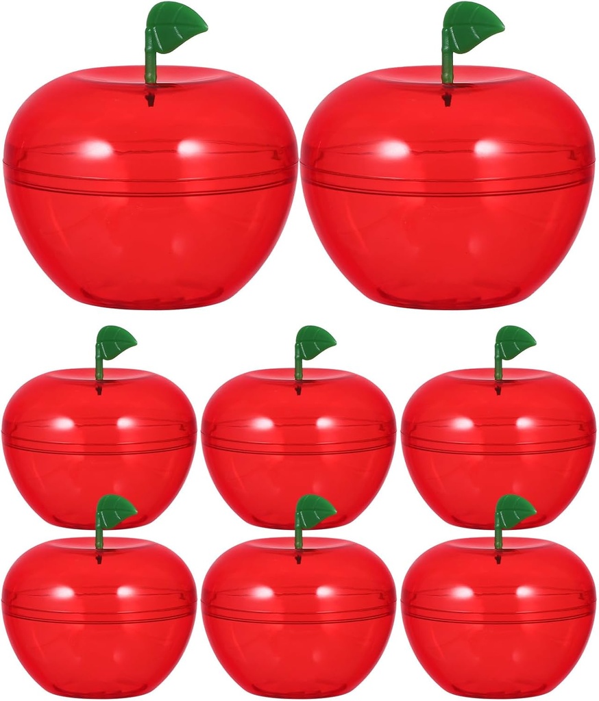 Red Favor Container 8PCS Fillable Red Apple Container Apple Shape Christmas Chocolate for Xmas Holiday Fruit Ornament