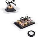 EUSOAR 12pcs 3.5 Inch Clear Cupcake Boxes and 6 Pack Black Cupcake Boxes 12 Count
