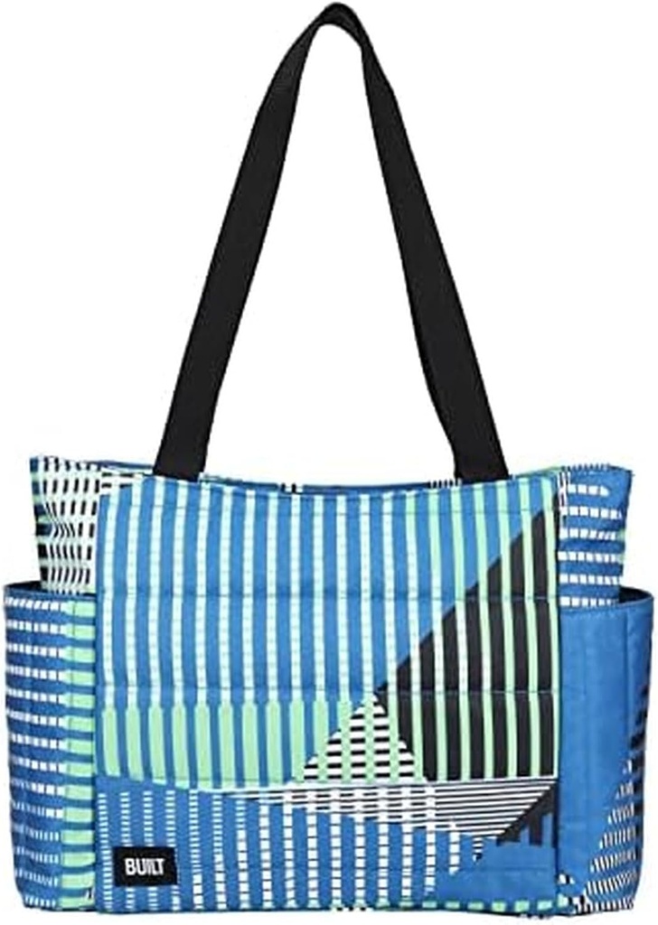 Built Puffer Tote Lunch Bag Lightweight, Insulated and Reusable, Off the Grid Blue, 11 Can Capacity