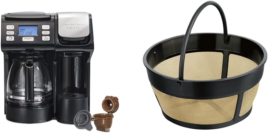 Hamilton Beach 49902 FlexBrew Trio 2-Way Coffee Maker & Permanent Gold Tone Filter, Fits Most 8 to 12-Cup Coffee Makers (/80675)
