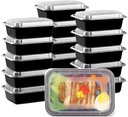 Moretoes 15 Pack Meal Prep Containers Reusable, Food Containers With Lids 24oz, 1 Compartment Food Storage Containers, Reusable Lunch Boxes Food Grade Bento Box, Microwave/Freezer/Dishwasher Safe