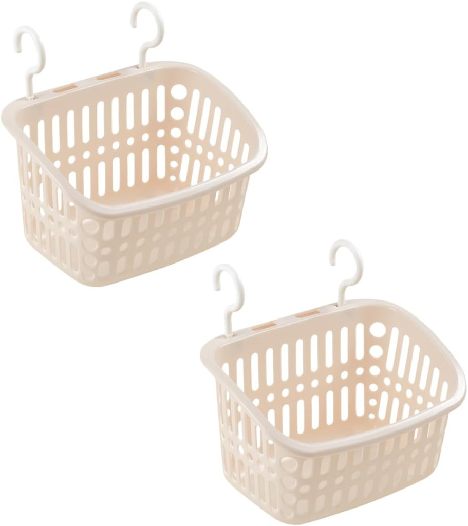 Organize Your Space 2pcs Hanging Storage Basket for Kitchen Bathroom Washroom