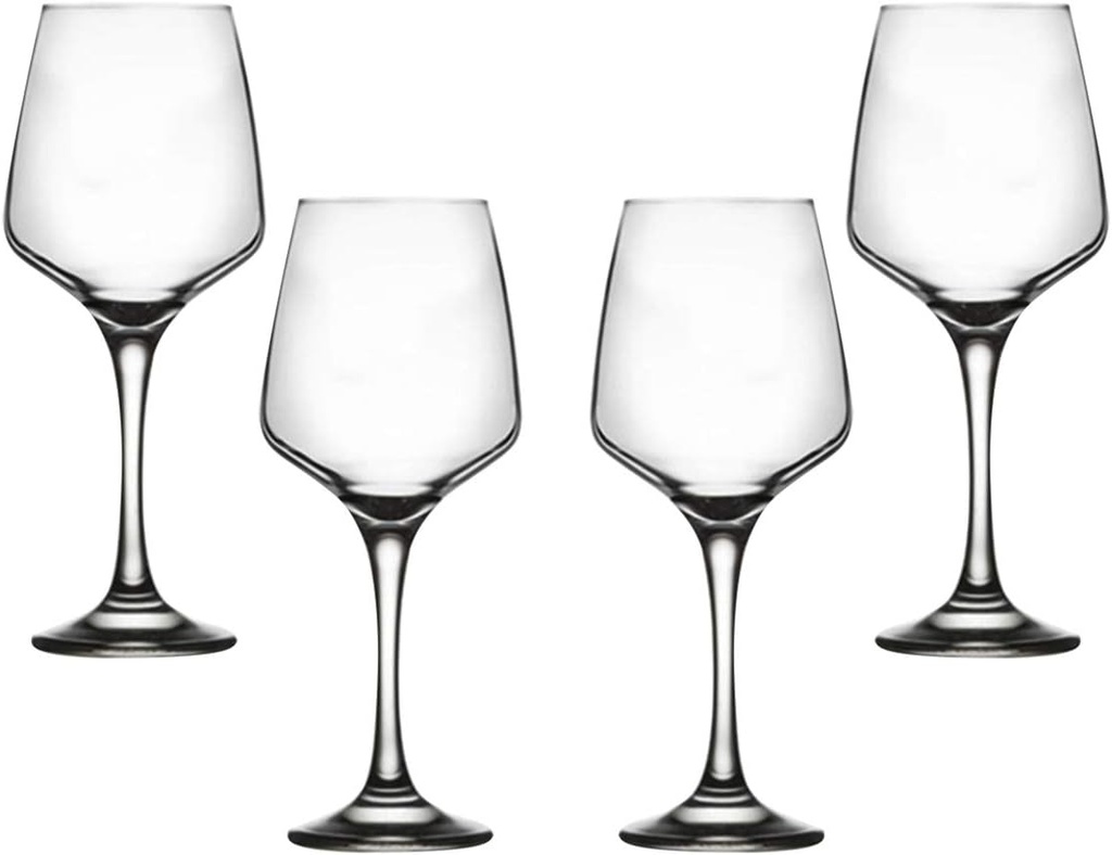 Lal Stemmed Water Glasses 13.5 Oz, Crystal Clear Goblets, Glassware Set (4)