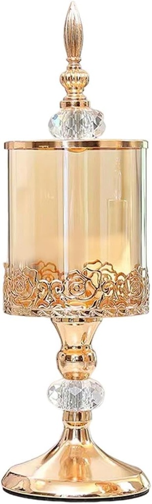 Glass Candy Jar Treat Box with Lid Cute Decorative Gift Candy Storage Jar Cookie Jar for New Year Party Desktop Holiday Home, 11cmx33cm