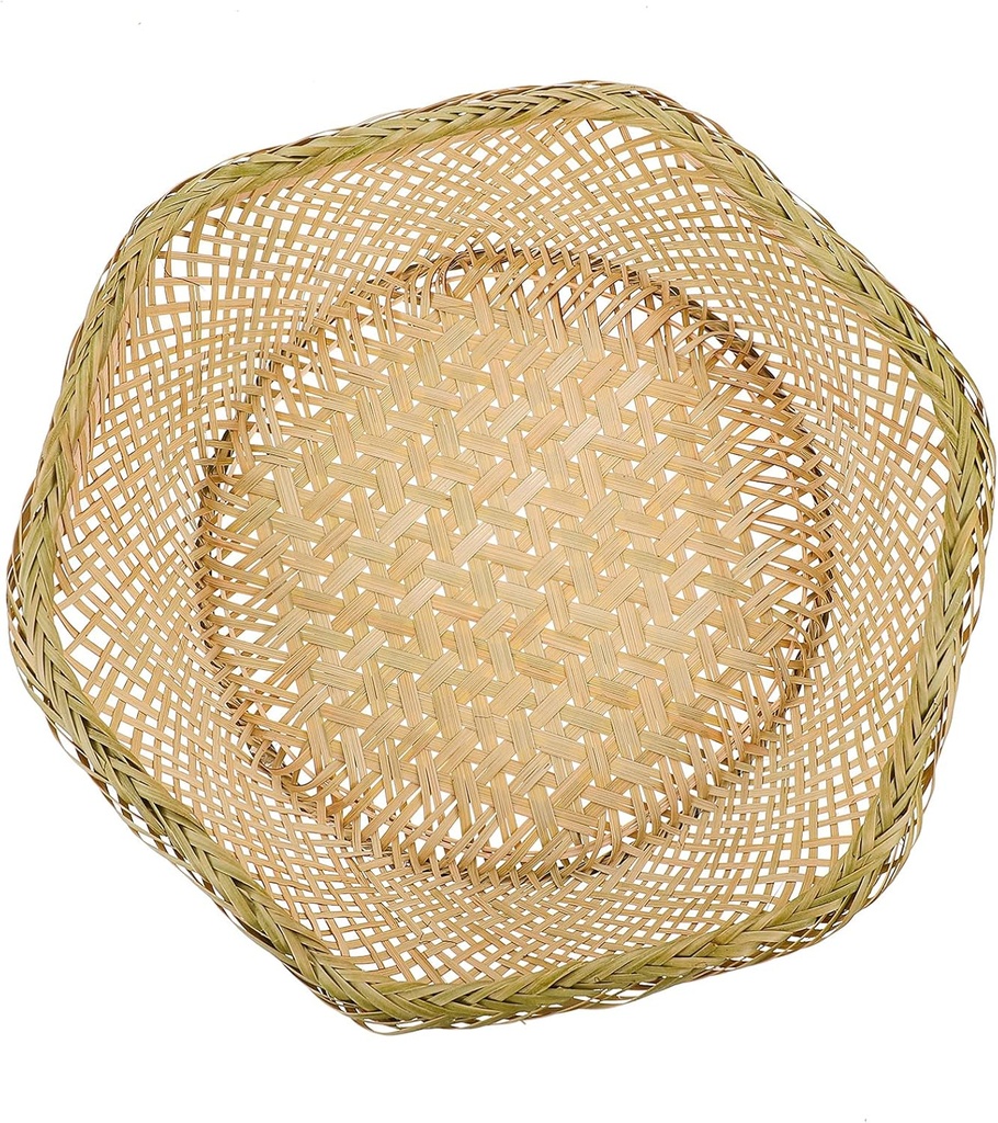 Hexagonal Bamboo Fruit Tray Hanging Storage Basket Kitchen Strainer Vegetable Basket Elegant Decorative