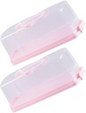 STOBAZA 2-piece Portable Plastic Bread Box with Airtight Lids for Office Lunches Picnics Travel 2-pack