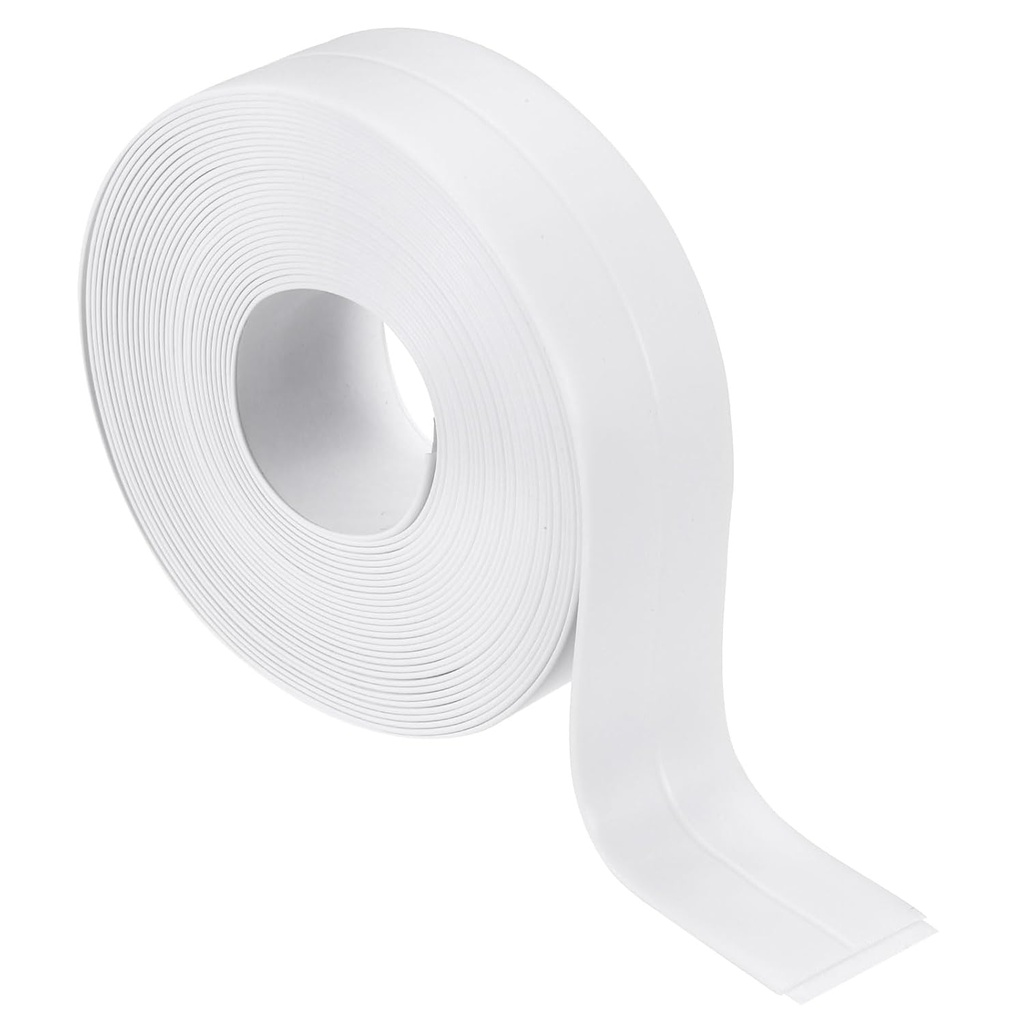 PATIKIL Caulk Tape 0.9" x 16 Ft, Self Adhesive Sealing Tape Waterproof Toilet Tub Caulk Sealant Strip Sealing Trim for Kitchen Bathroom Toilet Bathtub Sink Countertop, White
