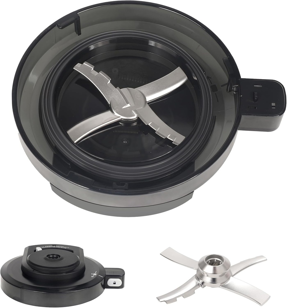 Outer Bowl Lid and Paddle Blade Set for Ninja NC301 Ice Cream Maker,Reusable Ninja Creami Replacement Accessories Compatible with Ninja NC299AMZ/NC301/NC300 Series