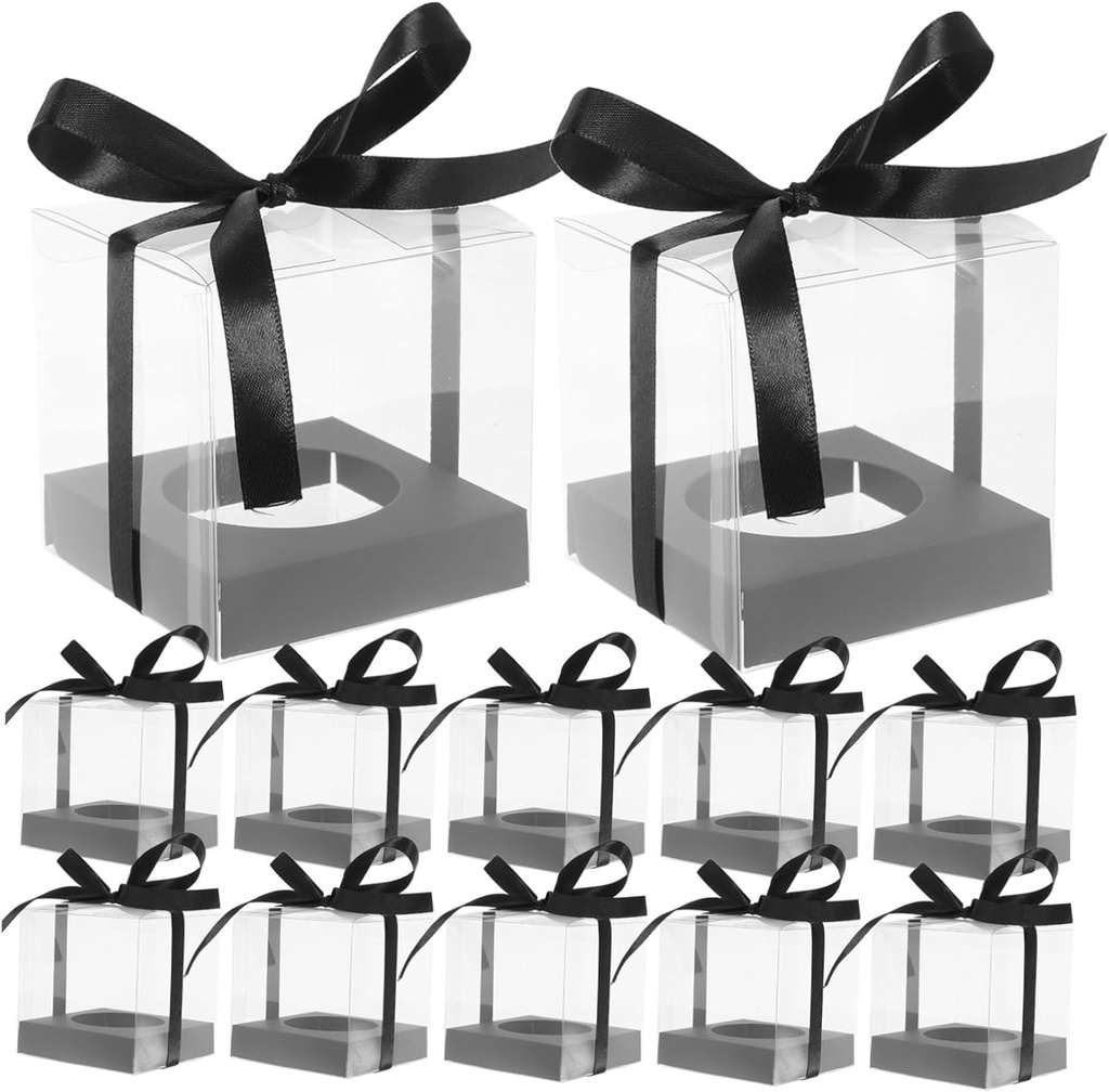 30pcs Cake Boxes Ribbon Mousse Dessert Containers for Packaging and Gifting Reusable Pet Cake Carrier for Weddings and Parties