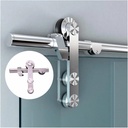 Barn Door Hardware Kit, Stainless Steel Frameless Glass Sliding Door Hardware for Shower/Kitchen, Heavy Duty Sturdy