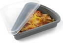 2-Pack KEVJES Reusable Silicone Leftover Pizza Slice Storage Container with Air-Tight Lids-BPA Free,Fits Single Slice up to 16”,Save Space,Refrigerator Organizer (Space Grey)
