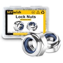 Mywish 250Pcs M3 x 0.5mm 304 Stainless Steel Self-Lock Nylon Inserted Hex Lock Nuts, Self Clinching M3 Nuts for Metric Bolts
