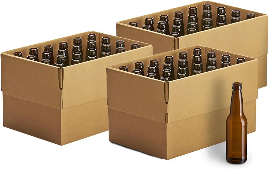 3 X 24 12oz Amber long neck bottles