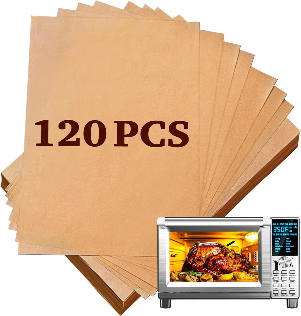 Air Fryer Liners Disposable Parchment Compatible with Nuwave Bravo xl Air Fryer Toaster Smart Oven, Baking Sheet Liners AirFryer Accessories for Nuwave 12-in-1 30qt Oven, 120 Sheets, 9x13 inches