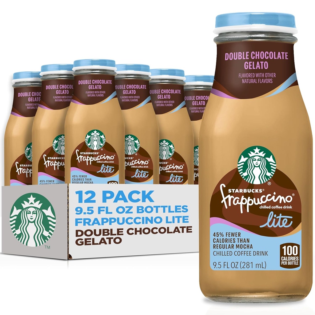 Starbucks Frappuccino Lite, Chocolate Gelato, 9.5 Fl Oz Bottles (Pack of 12)