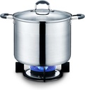 CONCORD Stainless Steel Stock Pot with Glass Lid (Induction Compatible) ((7 QT)