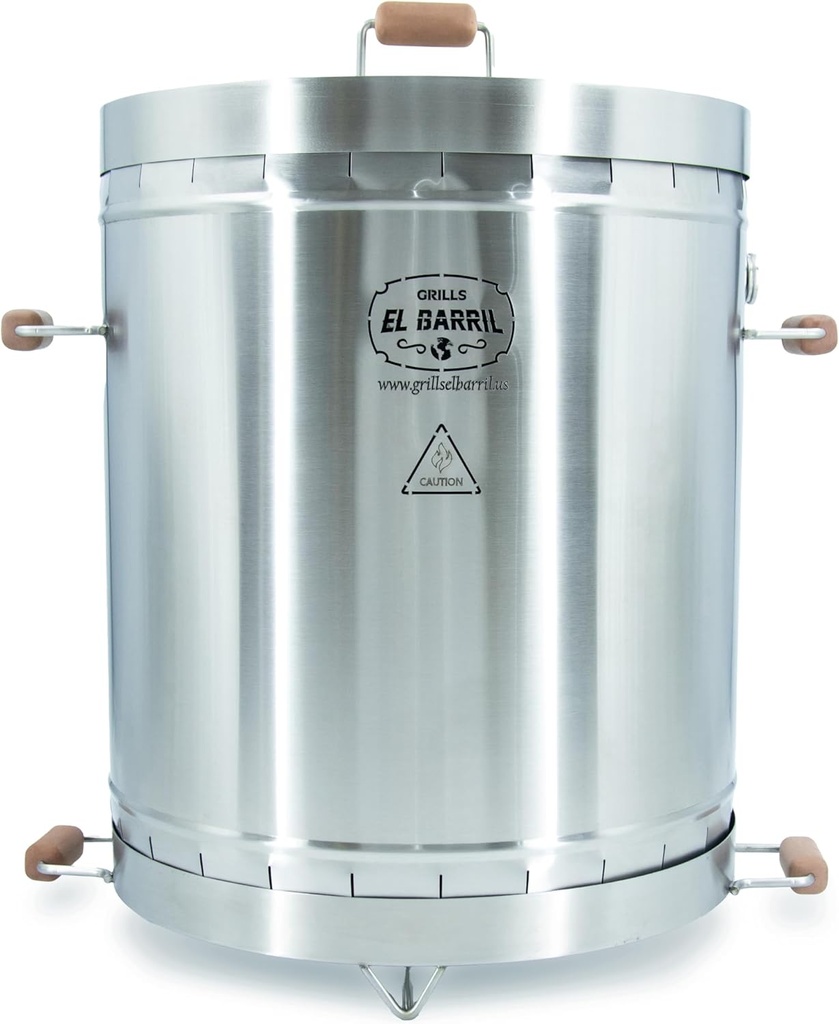 EL BARRIL 60lbs Premium Vertical Grill, Stainless Steel Barrel Charcoal Smoker, Extra Large Outdoor Smoker with Even Heat Distribution