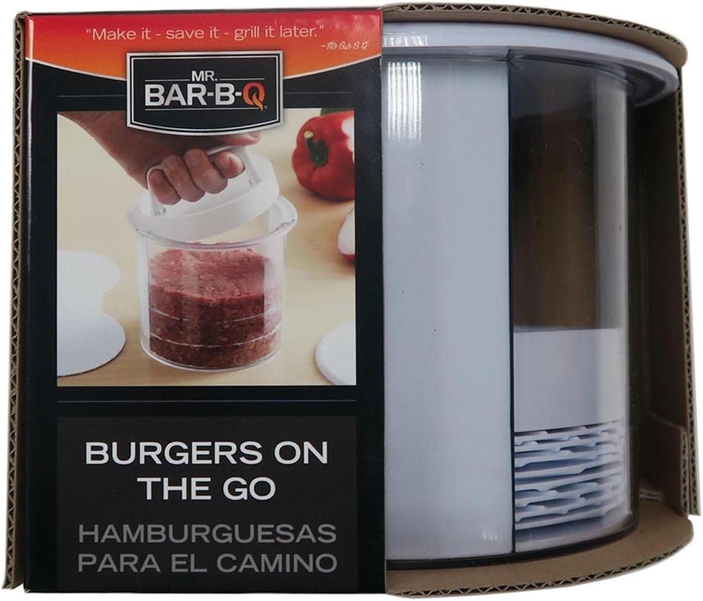 Hamburger Press Patty Maker, 12-Piece Non Stick 8-Layer Plastic Disc Hamburger Patty Press Set, Burger Patties Presser for Stuffed BBQ Slider, Burger, Kitchen Tool for BBQ Grill by Mr. Bar-B-Q #40231Y