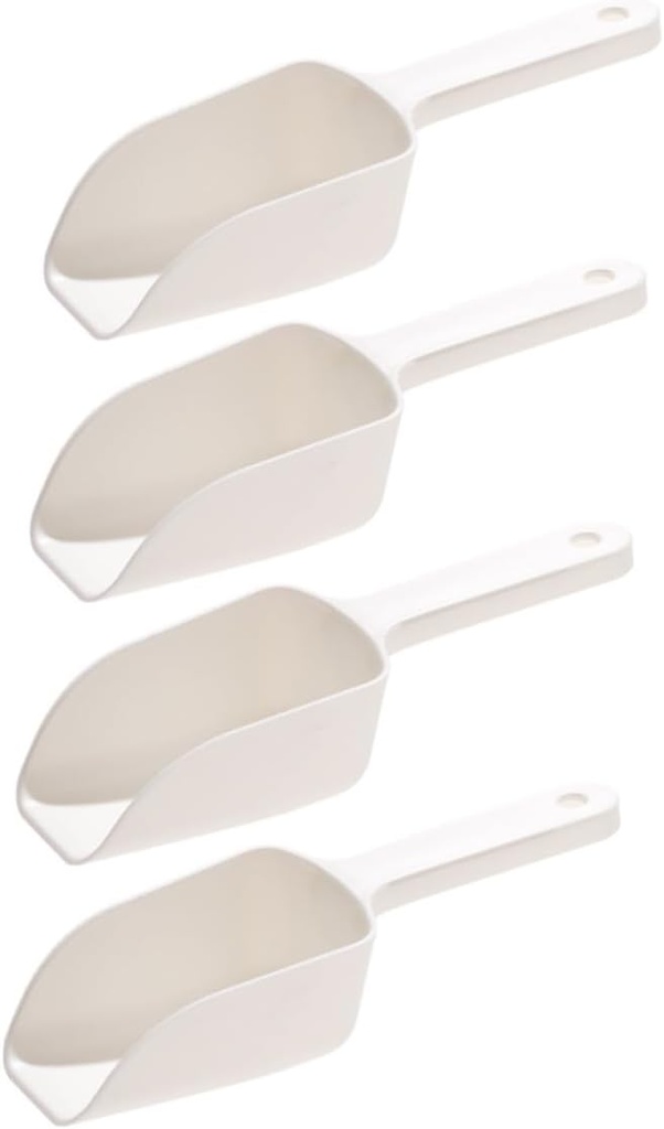 Ciieeo 4-Piece Kitchen Ice and Flour Scoop Set Plastic Food Scoops for Ice Rice and Flour Ergonomic Shovels for Baking and Cooking