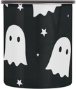 Qilmy Halloween Ghost Coffee Canister Stainless Steel Airtight Food Storage Container with Vacuum-Lock Lid for Tea Sugar Nuts Flour, 900ml