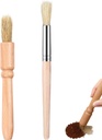 2PCS Coffee Grinder Cleaning Brushes, Wood Handle & Natural Wood Dusting Espresso Ground Brushes, Wooden Grounds Brush, Coffee Brush for Bean Coffees Tool Home Kitchen