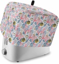 Pink Blue Coral Toaster Cover 2 Slice, Coastal Summer Beach Fish Ocean Dustproof Bread Machine Oven Cover with Storage Pockets, Fits Most Kitchen Toasters Protector
