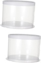 2pcs Box Dessert Box Window 6 Inch Round Plastic Cake Packaging for Shop Bakery Home Party