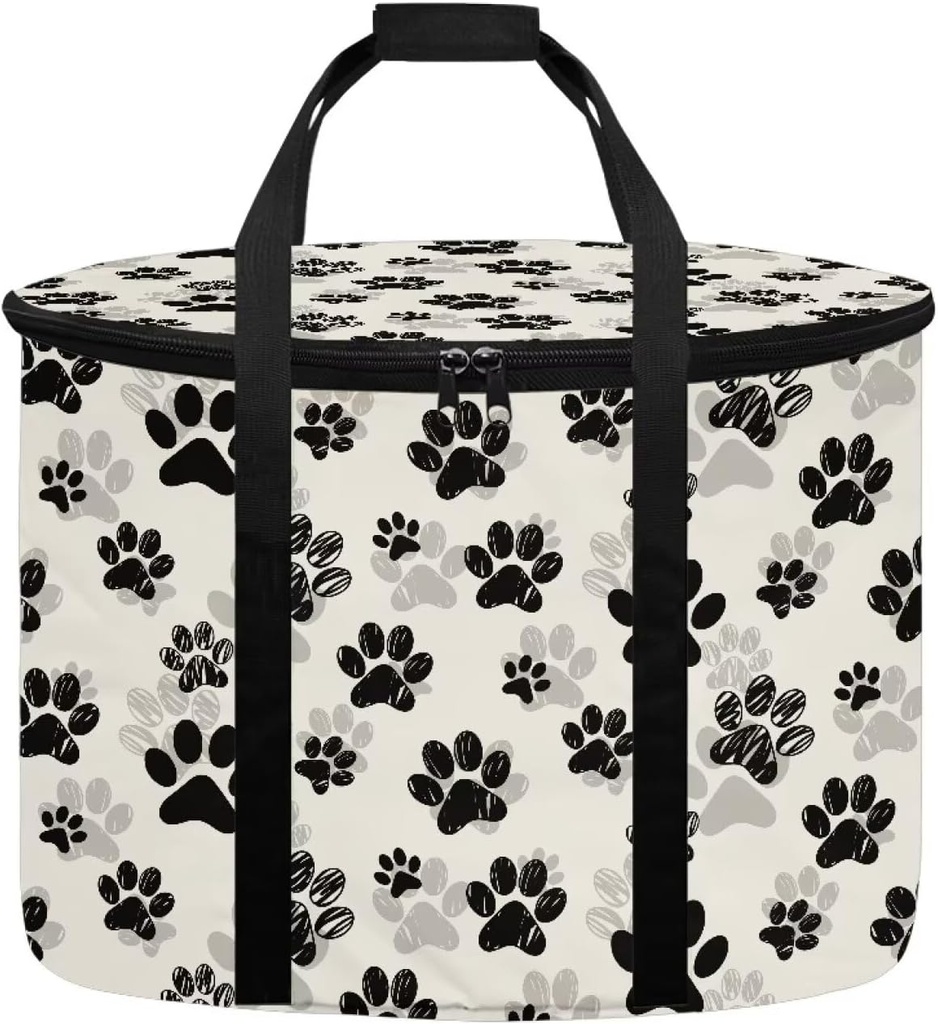 Paw Print Crockpot Bags Compatible with 6, 7, 8 Quart Crock-Pot, Insulated Large Slow Cooker Travel Bag for Transport, Gift for Women
