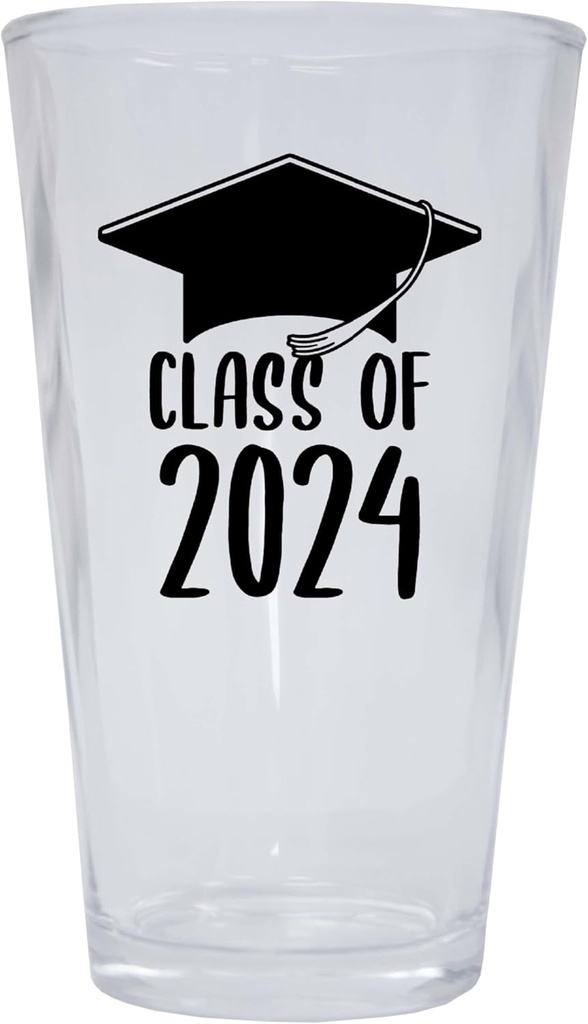 R and R Imports Class of 2024 Graduation 16 oz Pint Glass Single