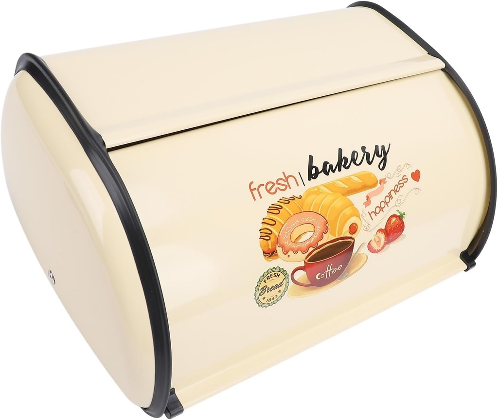 PUSOKEI Metal Bread Box, Elegant Drum Type Multipurpose Metal Bread Container for Cakes for Food for Cookies (Type 1)
